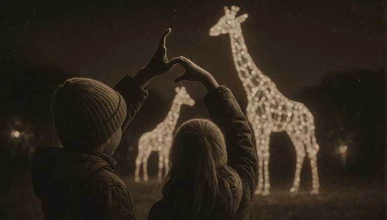 Lichtinstallationen im CAVALLUNA Park in München