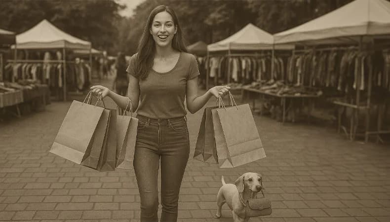 Plakat des Mädchenflohmarkts in Pforzheim von Beauty Jungle