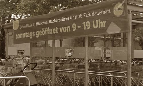 Lidl-Filiale an der Hackerbrücke in München neben dem ZOB