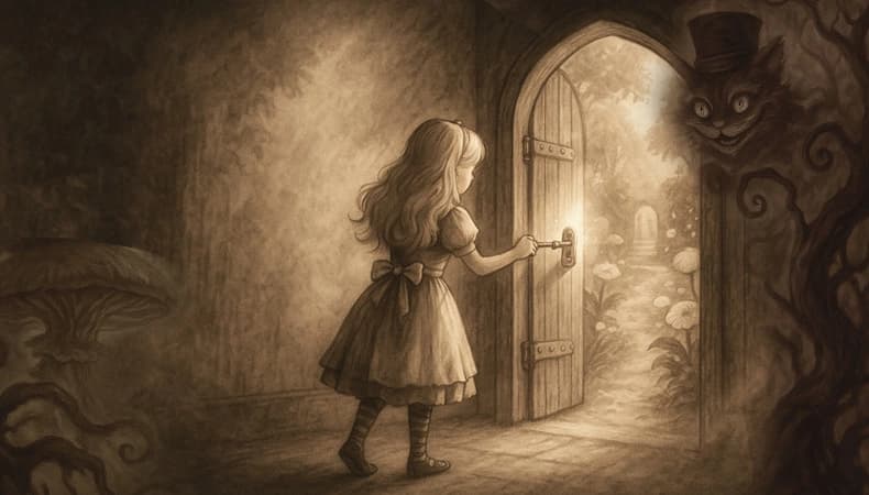Alice im Wunderland in einem Escape Room