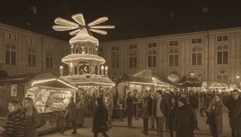 Weihnachtsmarkt Weihnachtsdorf im Hof der Münchner Residenz